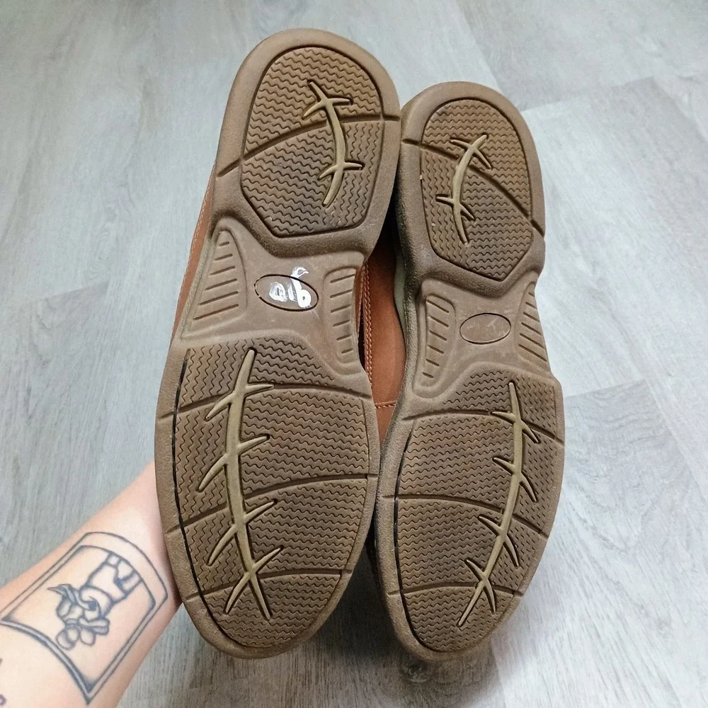 Freeman Brown Woven Loafer Leather Port 4994 Rubber Sole Size 10